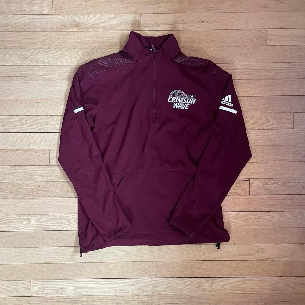 Adidas Red Windbreaker Lightweight Performance Jacket